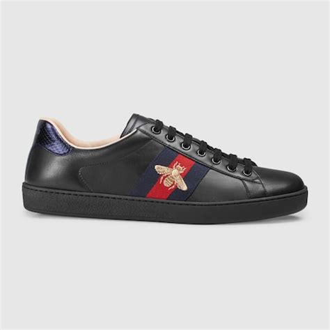 black leather high top ace gucci|Gucci ace tennis shoes.